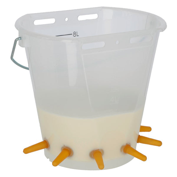 Cubo de leche Transparente 6 tetinas - 8lt Oveja